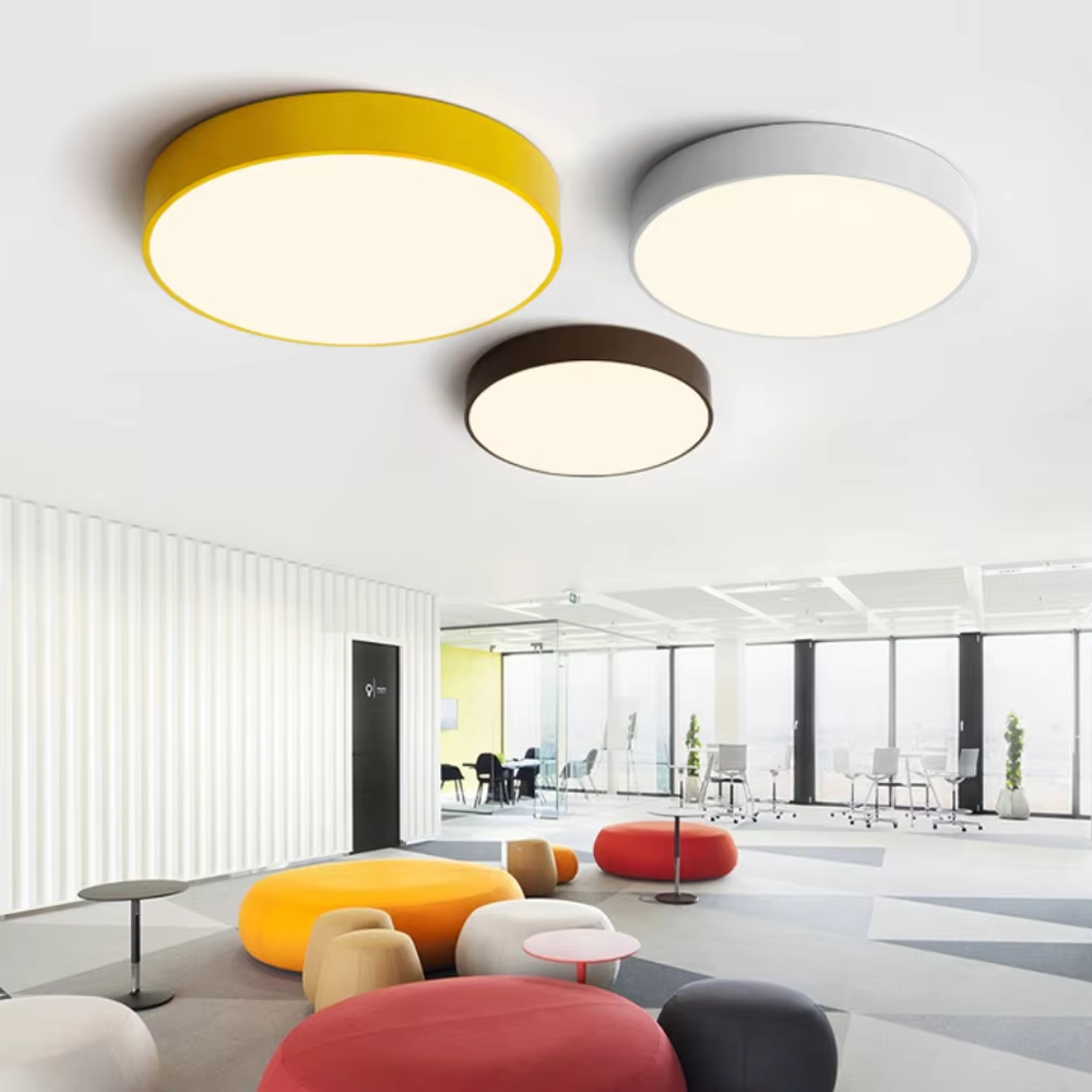 Plafon LED okrągły Ø 30–50 cm – nowoczesna lampa sufitowa natynkowa, 8 kolorów, 24–60 W