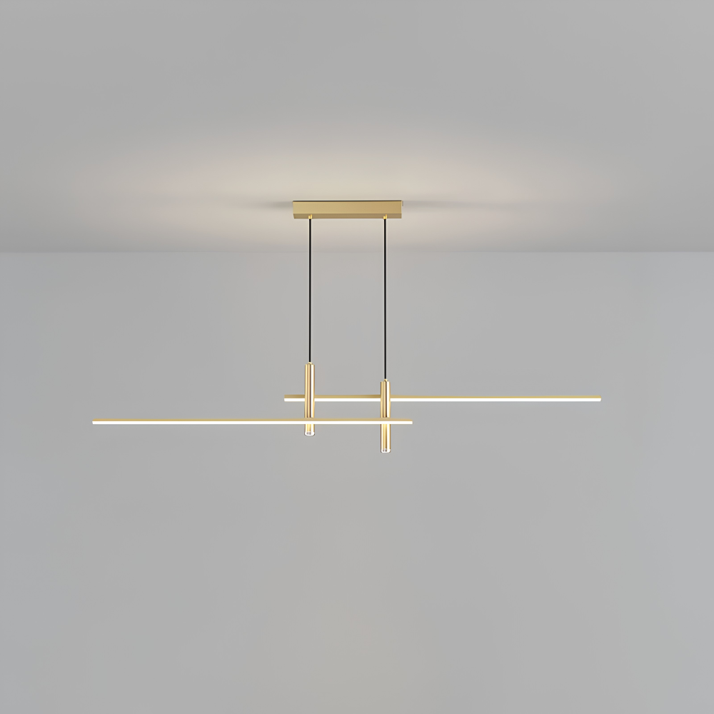 Lampa wisząca nad stół LED 90–150 cm – liniowa lampa czarna lub złota, ściemnialna, 3 długości