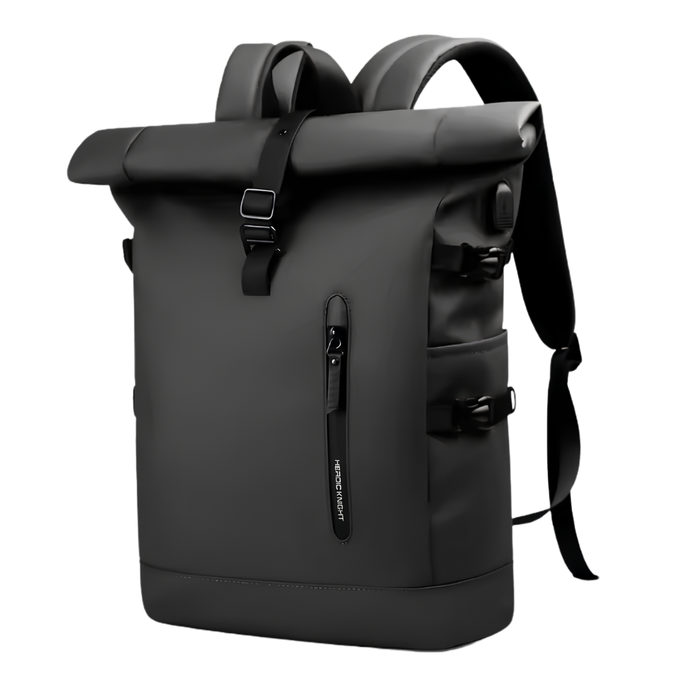 Plecak rolltop wodoodporny na laptopa 15,6 cala – kolor czarny