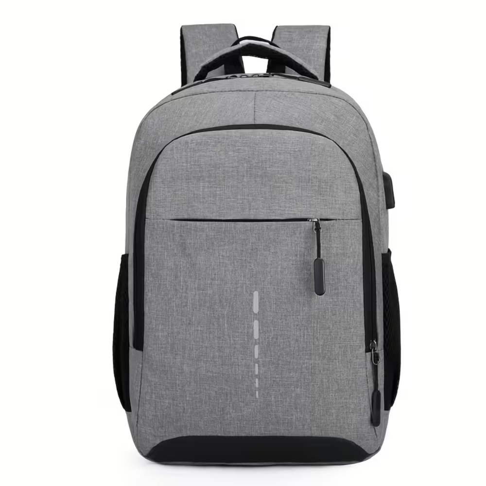 Plecak na laptopa z portem USB 44 × 30 × 13 cm – smukły plecak miejski z odblaskami