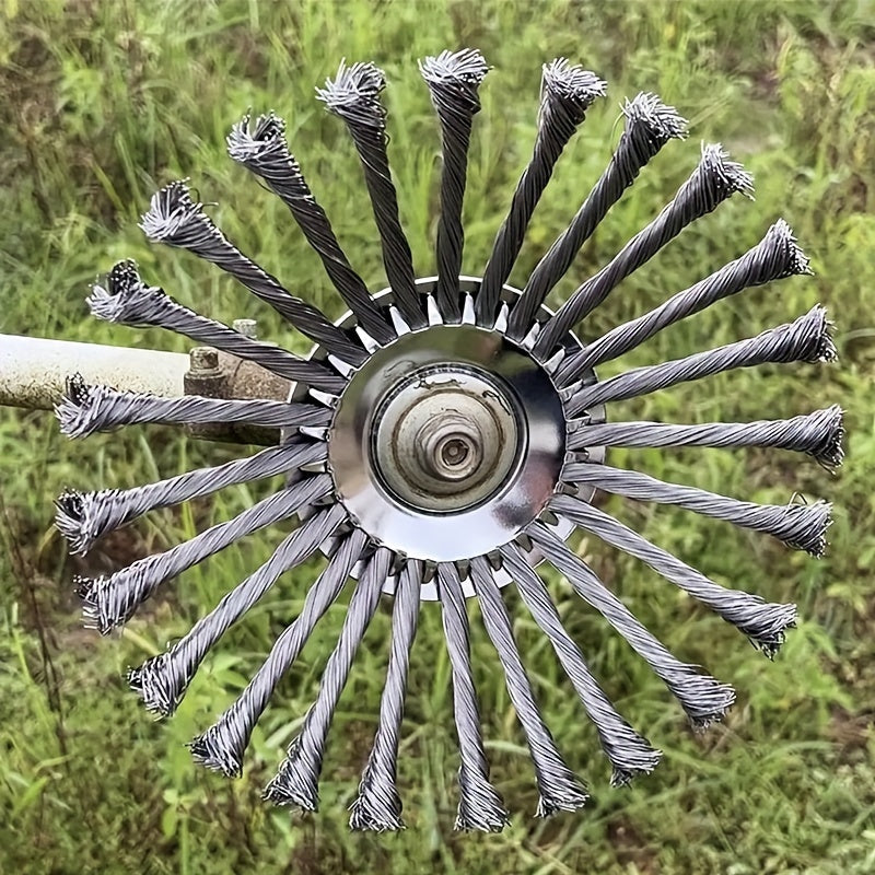 25,4 cm głowica szczotki drucianej ze stali do podkaszarek | Metalowa końcówka do podkaszarek do usuwania chwastów, mchu i rdzy 2