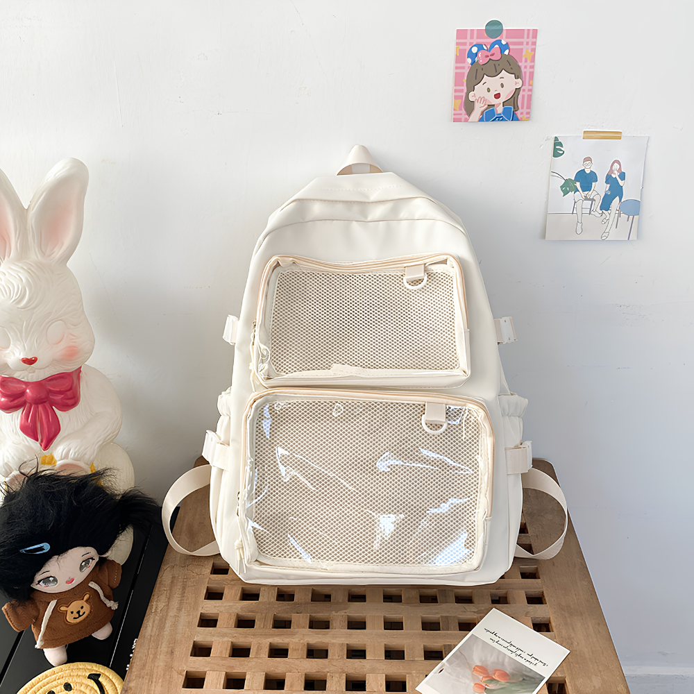 Plecak szkolny transparentny kawaii – duży plecak w stylu japońskim na – 1