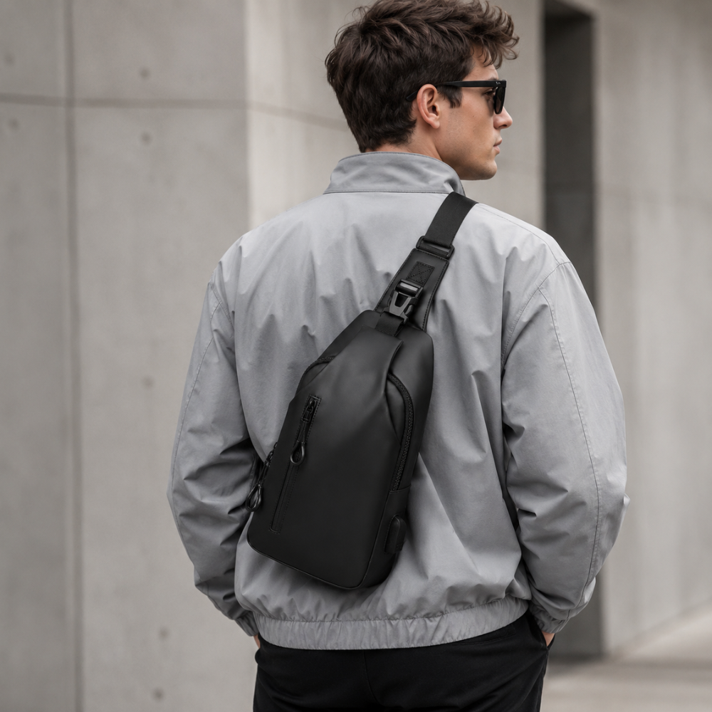 Torba Crossbody Sling na Ramię – Lekka Wodoodporna Saszetka z Regulowanym Paskiem do Podróży
