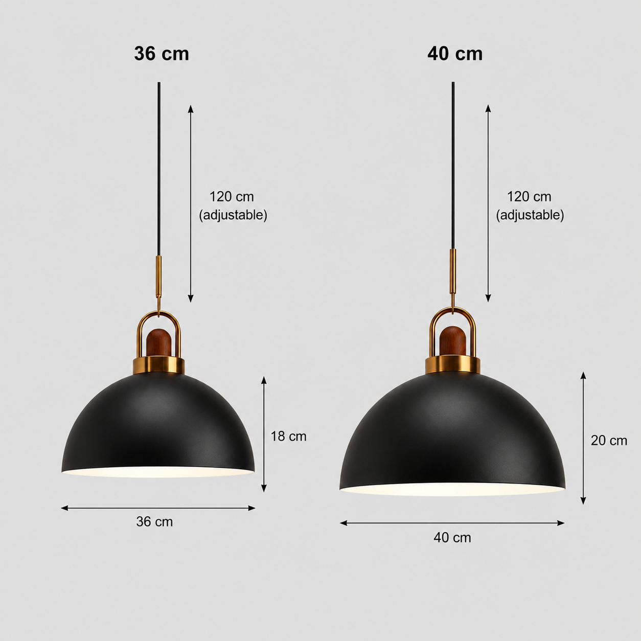Nowoczesna Lampa Wisząca z Metalowym Kloszem – Regulowana Lampa Sufitowa do Kuchni, Jadalni i Salonu