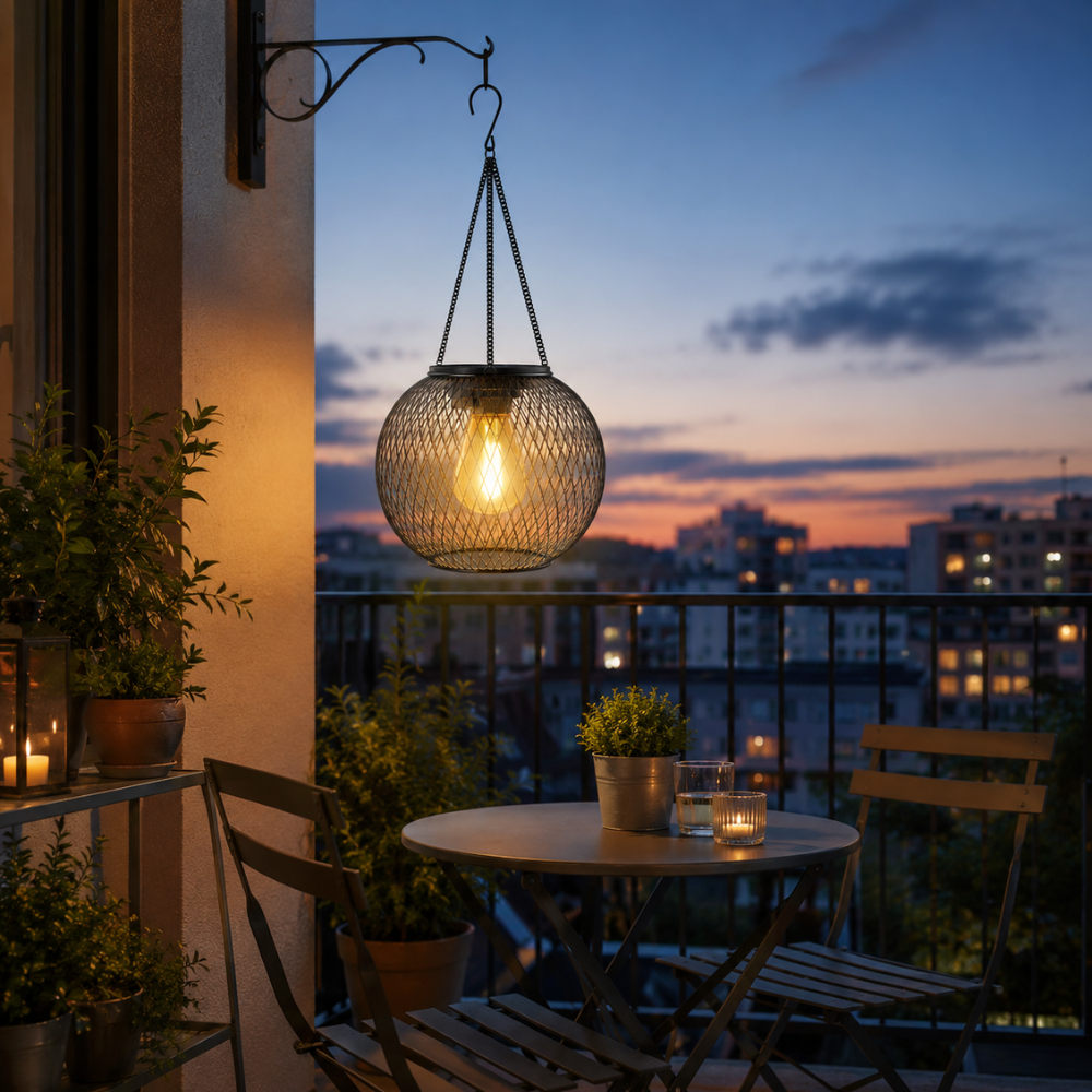 Solarna Lampa Wisząca Ogrodowa LED – Wodoodporny Lampion Solarny do Zawieszenia na Taras, Balkon i Ogród