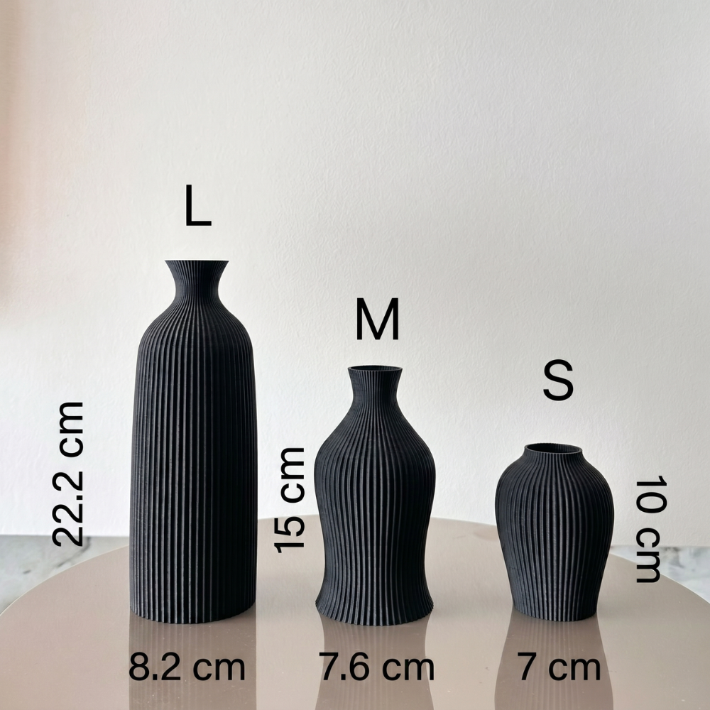 Artystyczny Zestaw Wazonów 3-częściowy - Kolorowy Plastik Elegancka Dekoracja do Domu i Biura 3