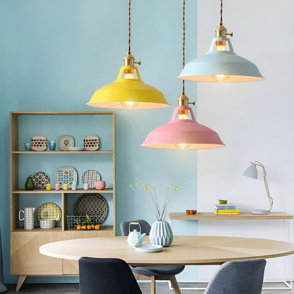 BarnFlare Ceiling Lights – Kolorowa lampa wisząca LED w stylu industrialnym z makaronikami 4