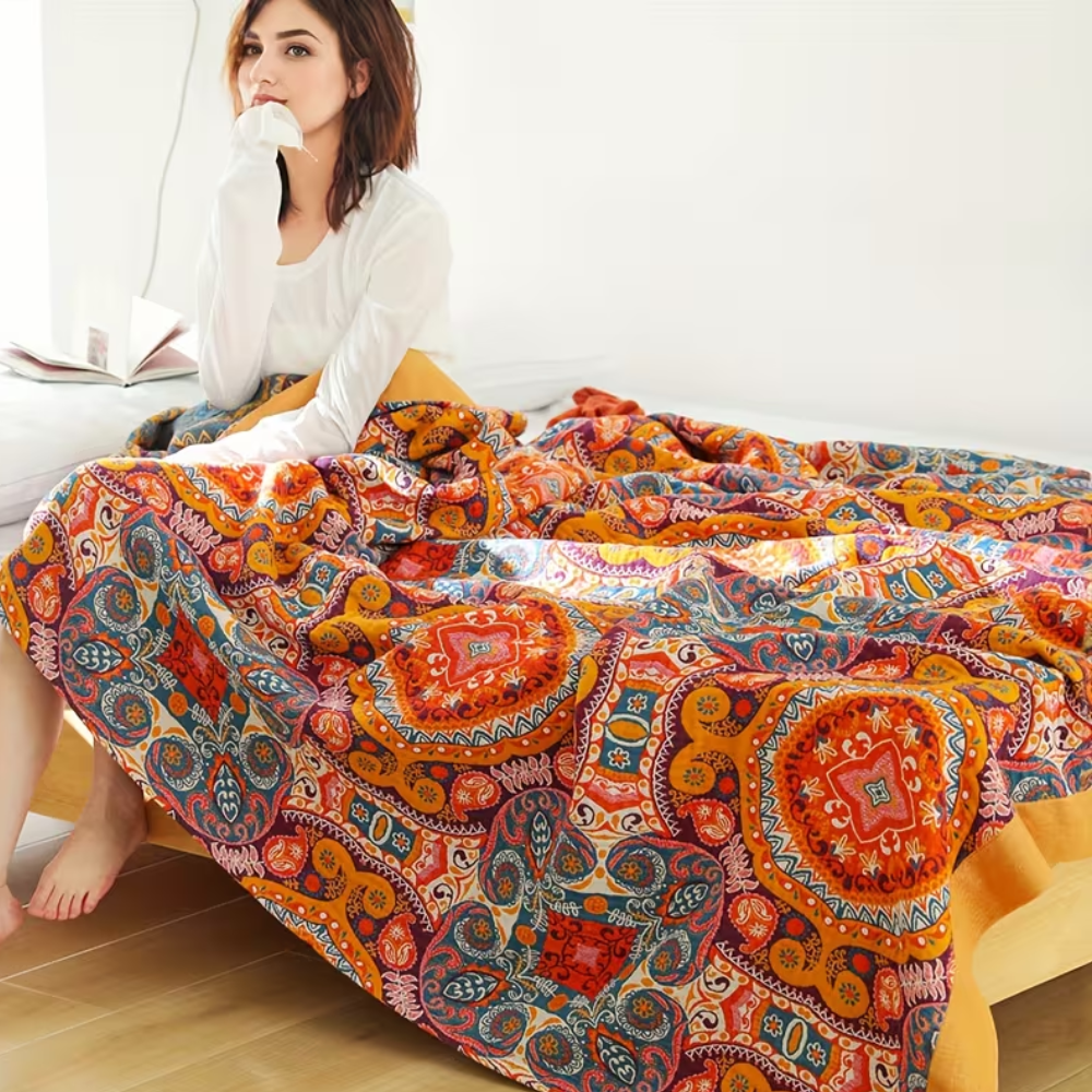 Bohomian Koc Boho | Dwustronny, Oddychający Wzór Paisley 1