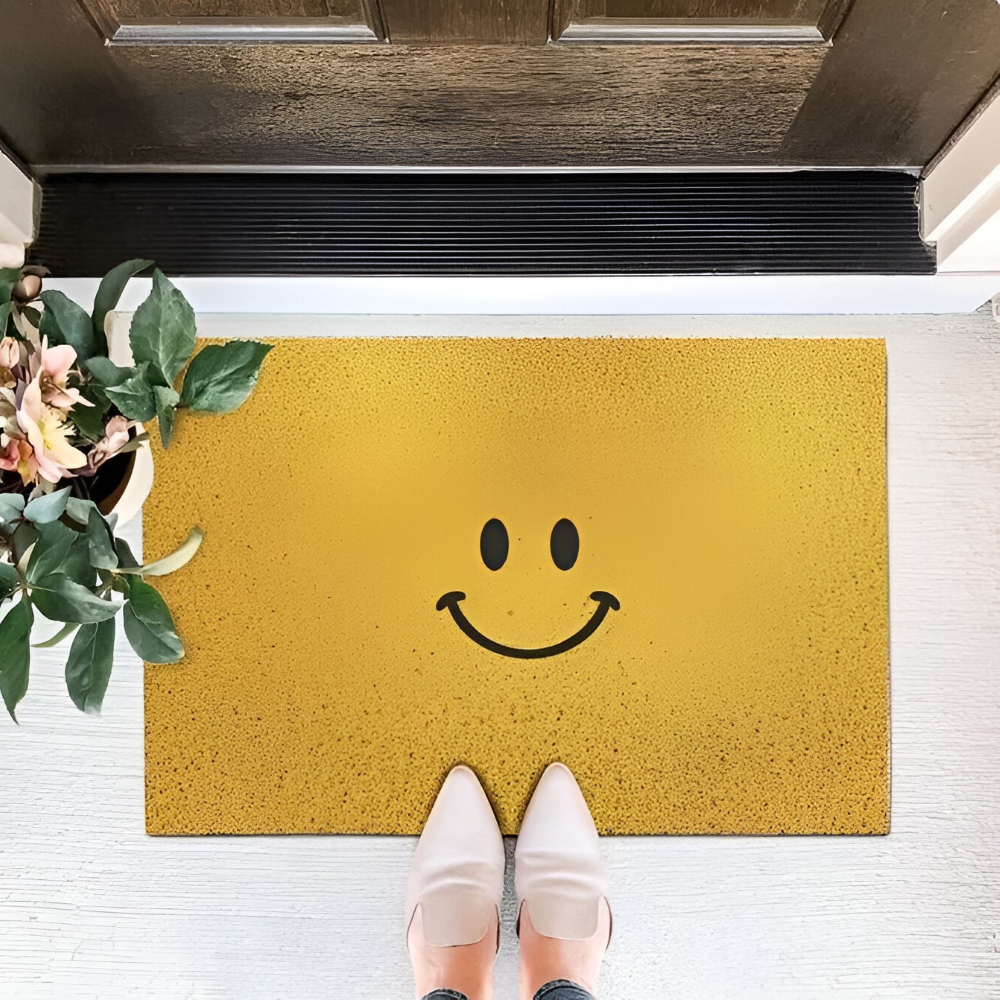Wycieraczka pod drzwi 40x60 cm – antypoślizgowa mata wewnętrzna z uśmiechem, 6 wzorów