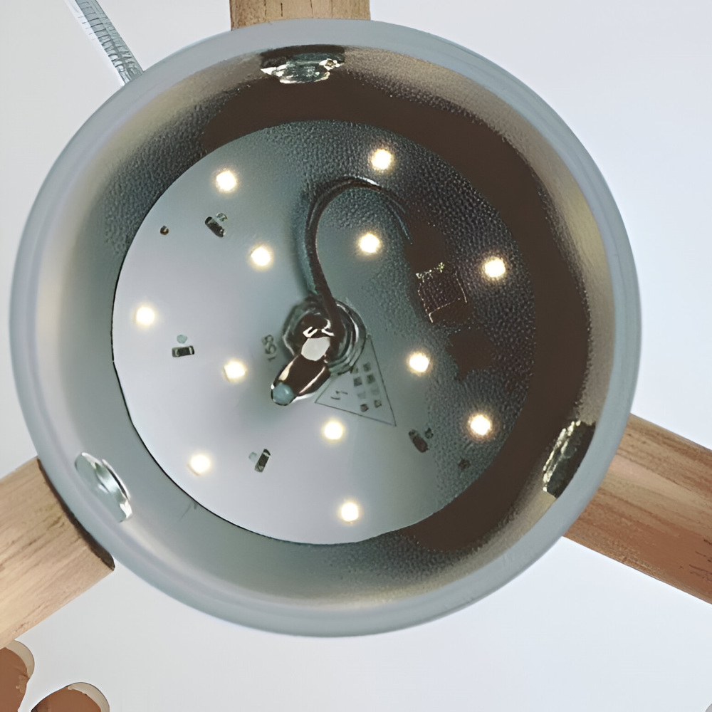 Lampa wisząca pojedyncza LED z drewnianym detalem – cylindryczny klosz 15 do 21 cm, 4 kolory