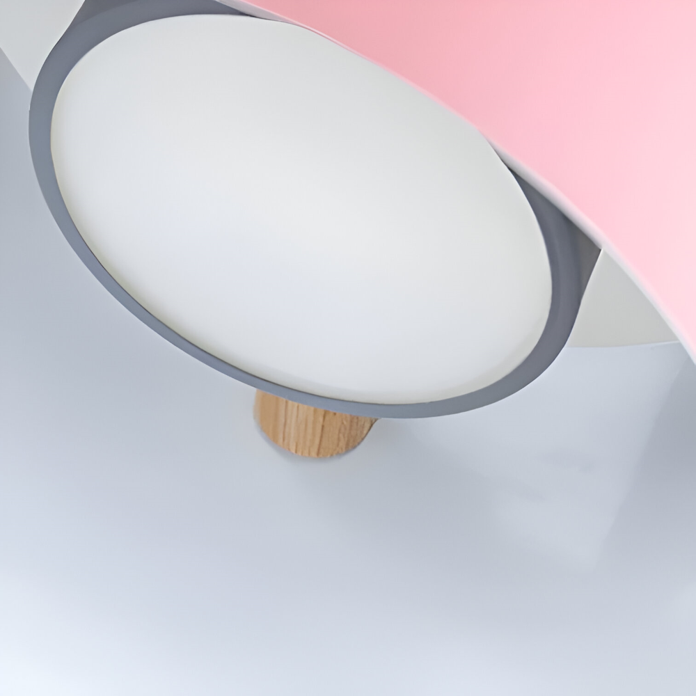 Lampa wisząca pojedyncza LED z drewnianym detalem – cylindryczny klosz 15 do 21 cm, 4 kolory