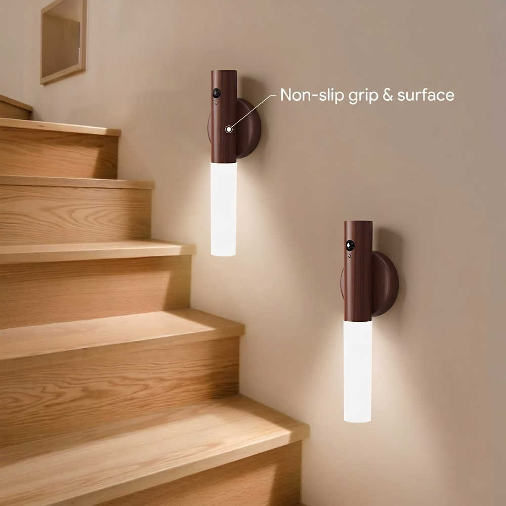 Ecolight Kinkiet Ścienny | Drewno i Akryl, Z Czujnikiem Ruchu, Nordycki Design
