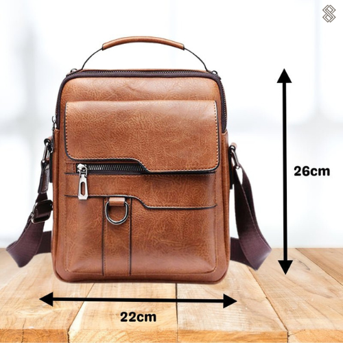 Elegancka Męska Torba na Ramię 22x8x26cm - Wysokiej Jakości Czarna Skóra na Każdą Okazję 8