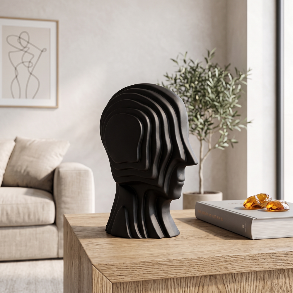 Geometryczna Figurka Ceramiczna - Złote Frędzle dla Galaktycznego Stylu do Dekoracji Wnętrz