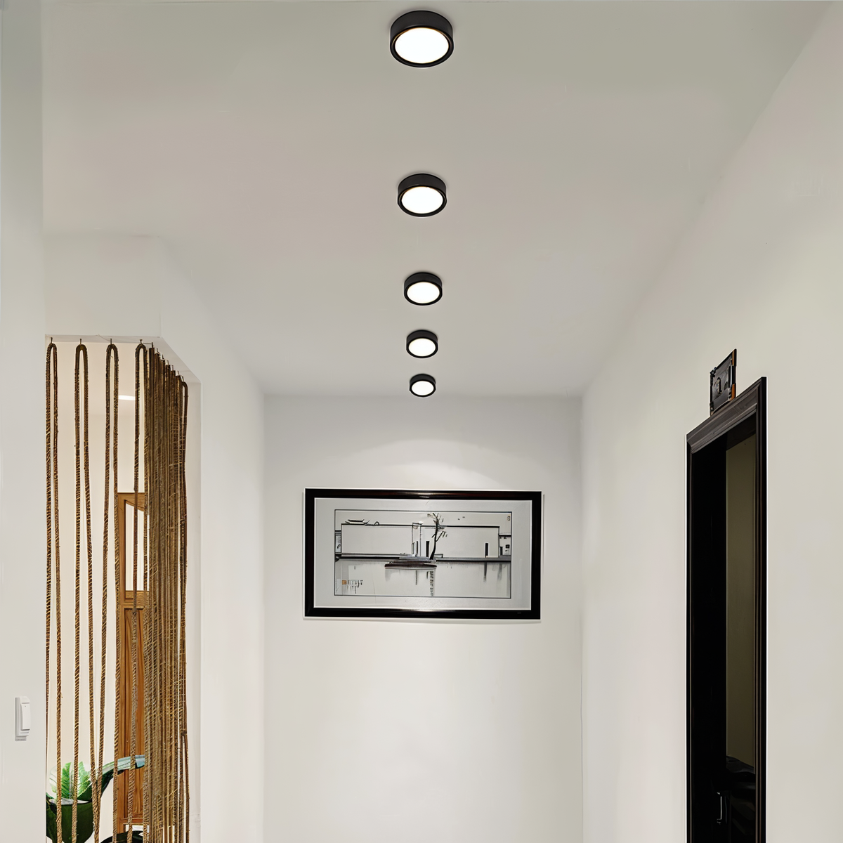 Oczko sufitowe LED ultra slim – oprawa natynkowa Ø 7,5 do 12,5 cm, 3 kolory i 3 barwy światła
