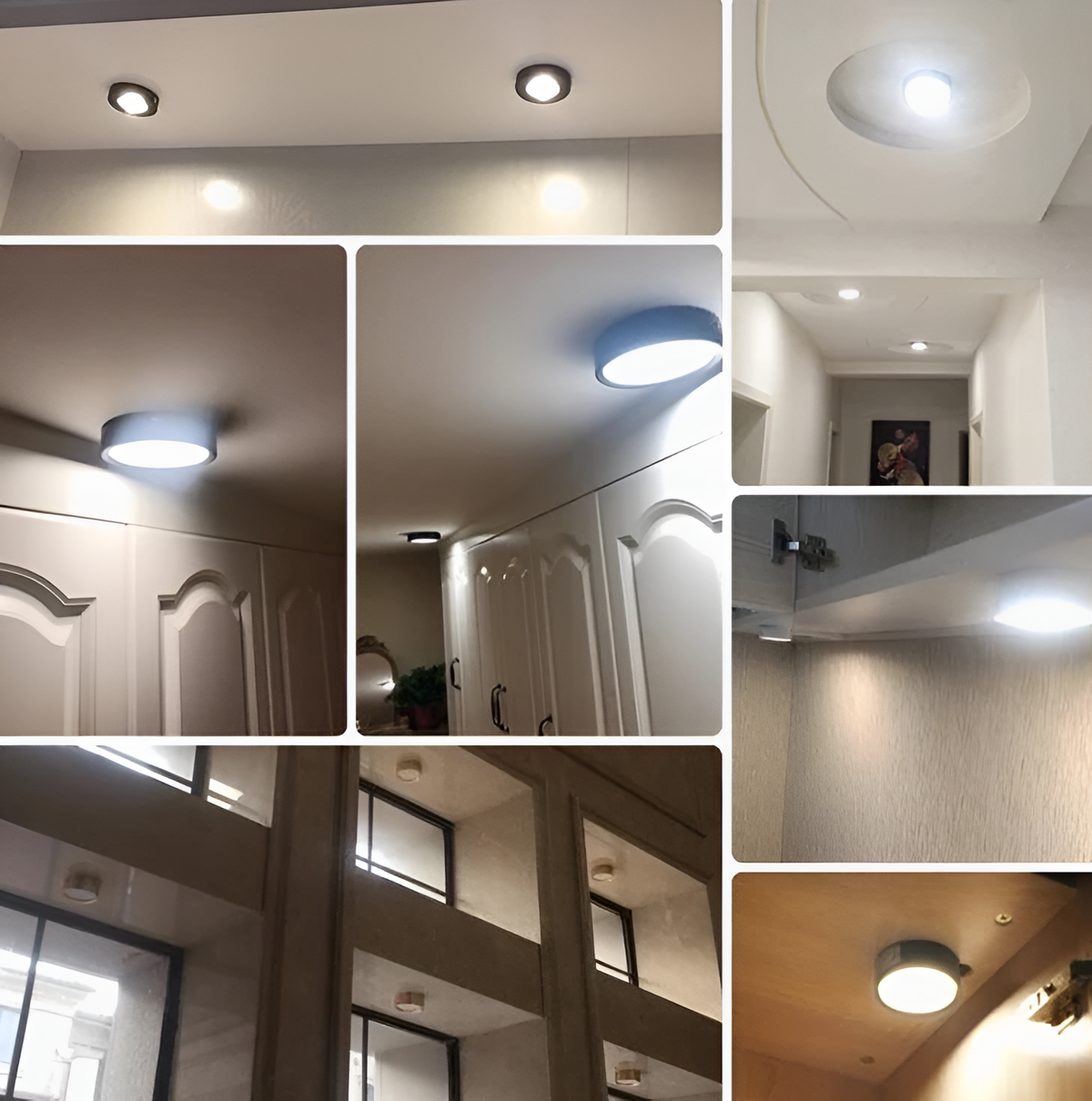 Oczko sufitowe LED ultra slim – oprawa natynkowa Ø 7,5 do 12,5 cm, 3 kolory i 3 barwy światła