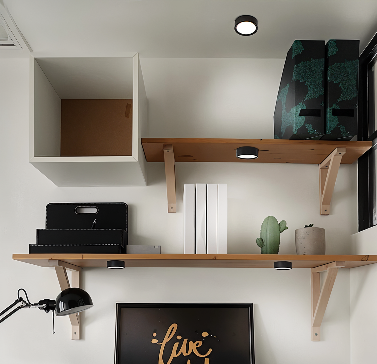 Oczko sufitowe LED ultra slim – oprawa natynkowa Ø 7,5 do 12,5 cm, 3 kolory i 3 barwy światła