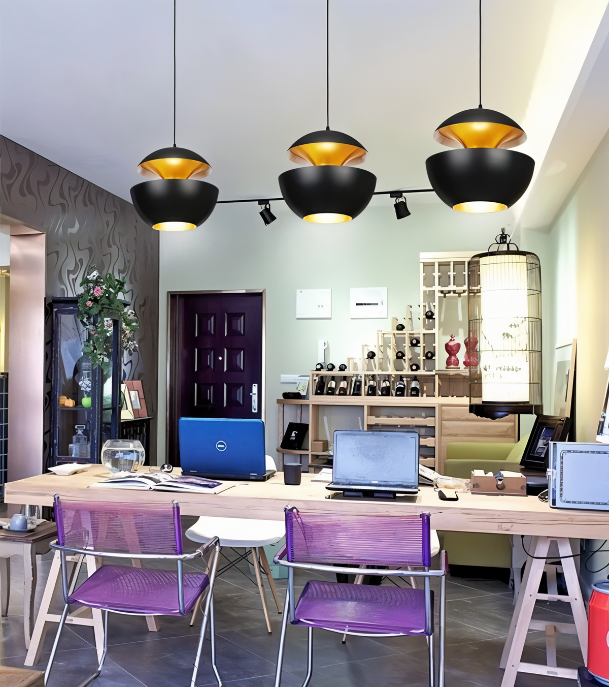 Lampa wisząca Apfel – artystyczna czarno-biała lampa wisząca E27 nad stół