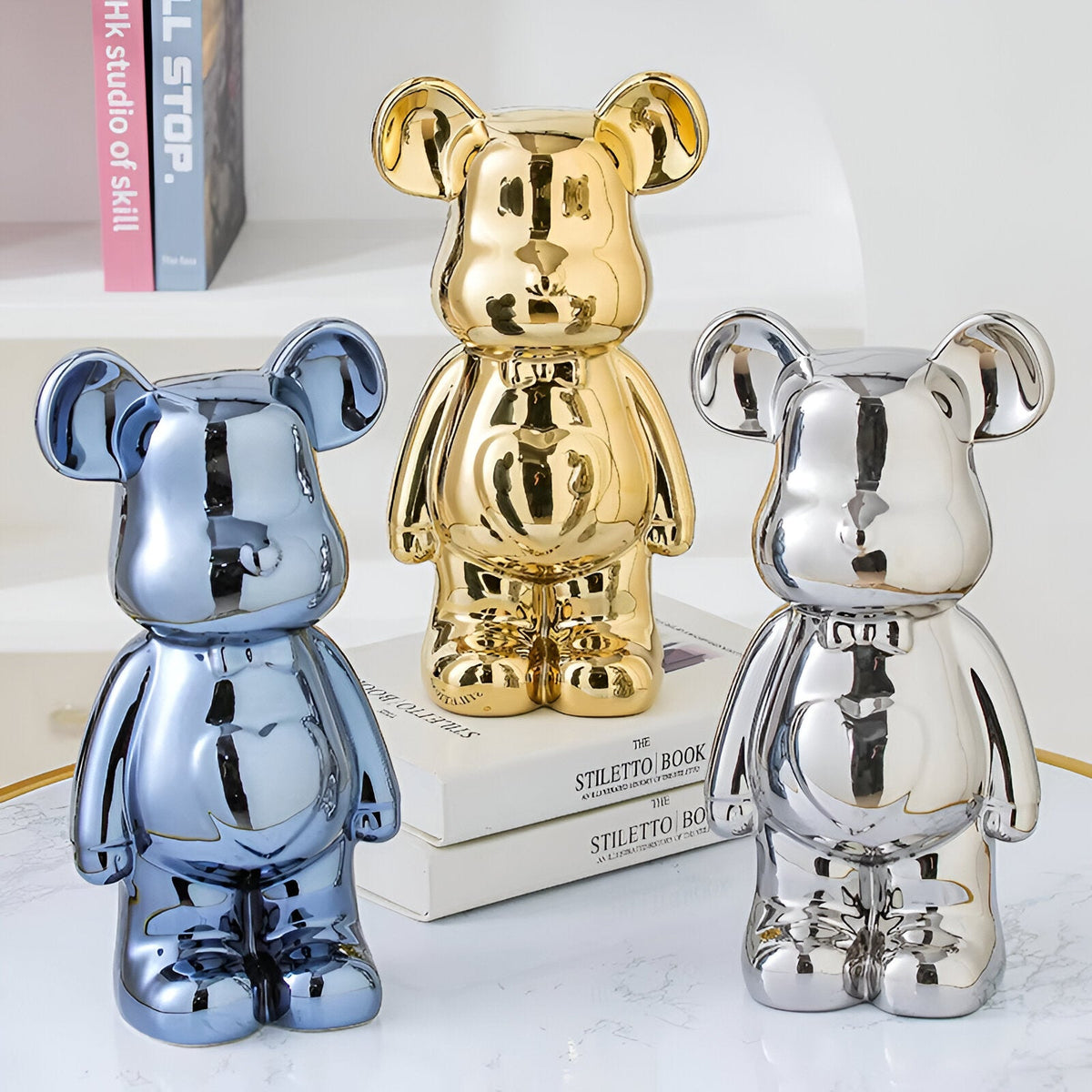 Skarbonka ceramiczna miś 27,5 cm – figurka misia 17,5 cm lub skarbonka, 6 kolorów