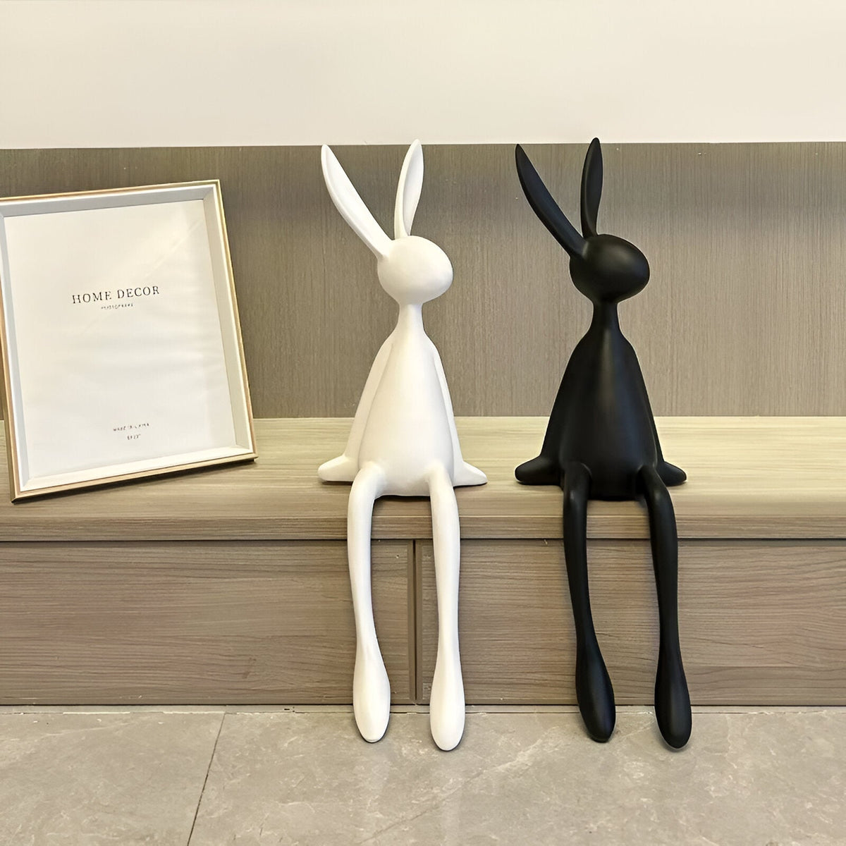 Figurka królika z żywicy 18 lub 50 cm – siedzący zając, dekoracja do salonu, 3 kolory