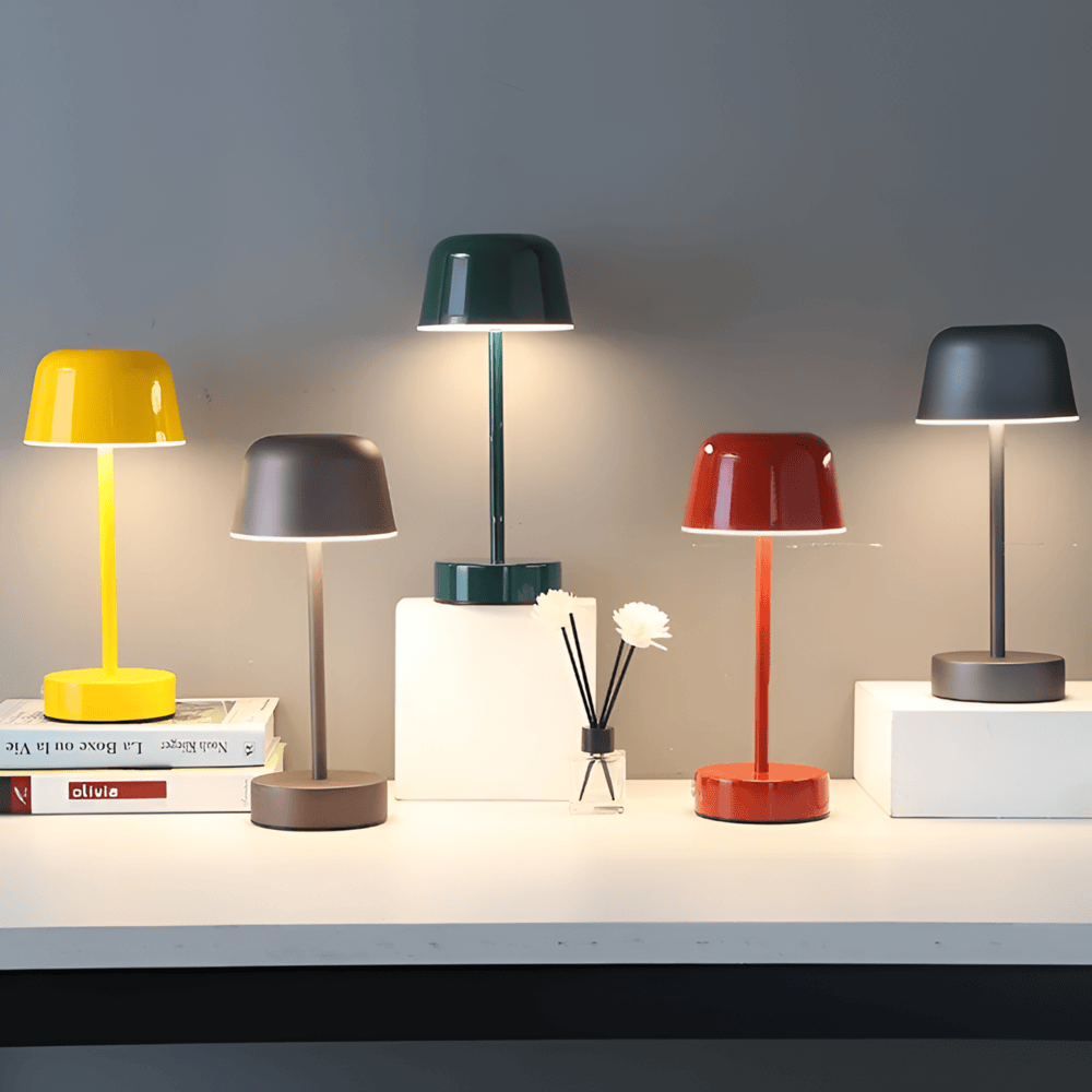 Retro Bezprzewodowa Lampa Stołowa LED - Kolorowy Metalowy Design do Salonów - 6