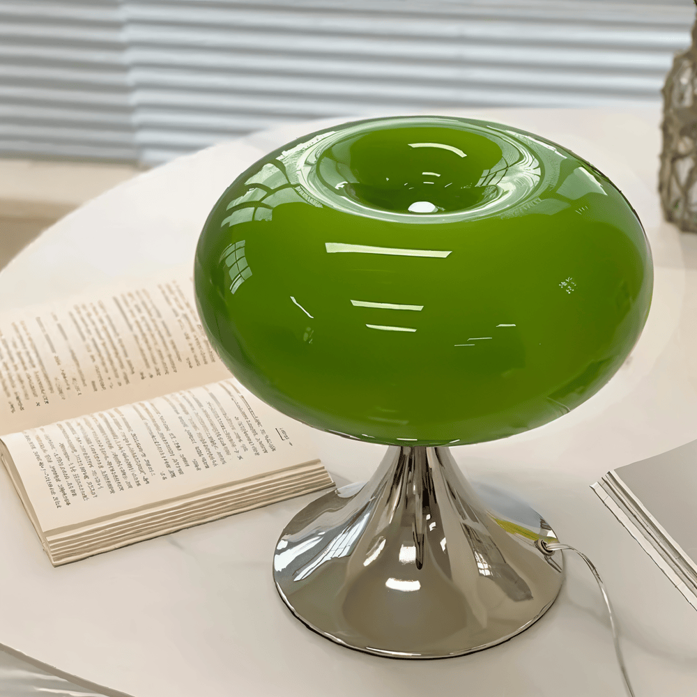 Lampa Apple – Lampa stołowa Curvy Macaron w szkle 1