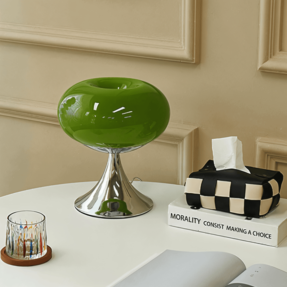 Lampa Apple – Lampa stołowa Curvy Macaron w szkle 2