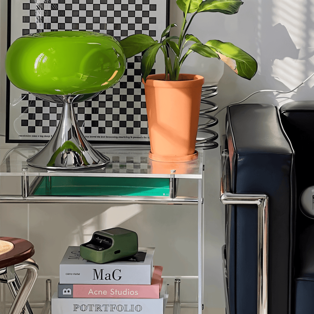 Lampa Apple – Lampa stołowa Curvy Macaron w szkle 3