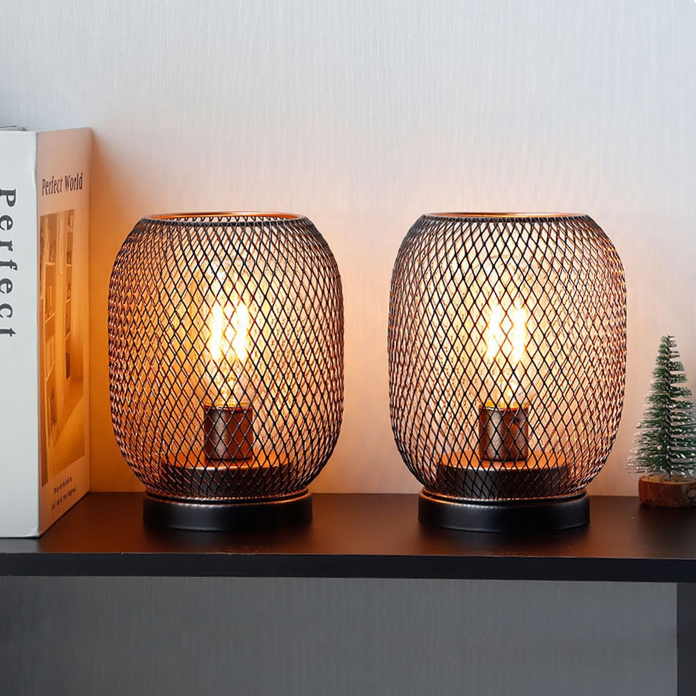 Lampa Stołowa Metalowa | Bezprzewodowa, Czarne Retro Lampy Stołowe do Salonu 7