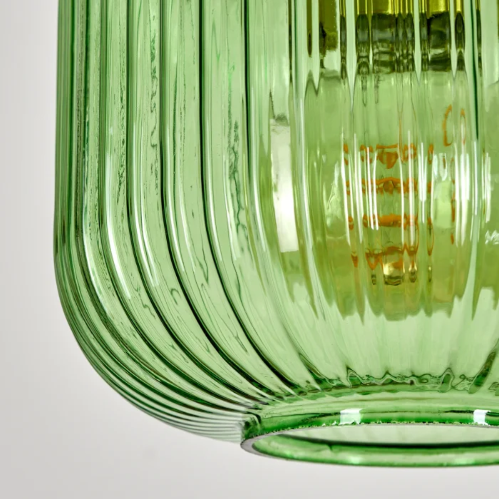 Elegancka Lampa Wisząca Vintage – Prążkowany Klosz z Efektem Szkła do Jadalni i Salonu