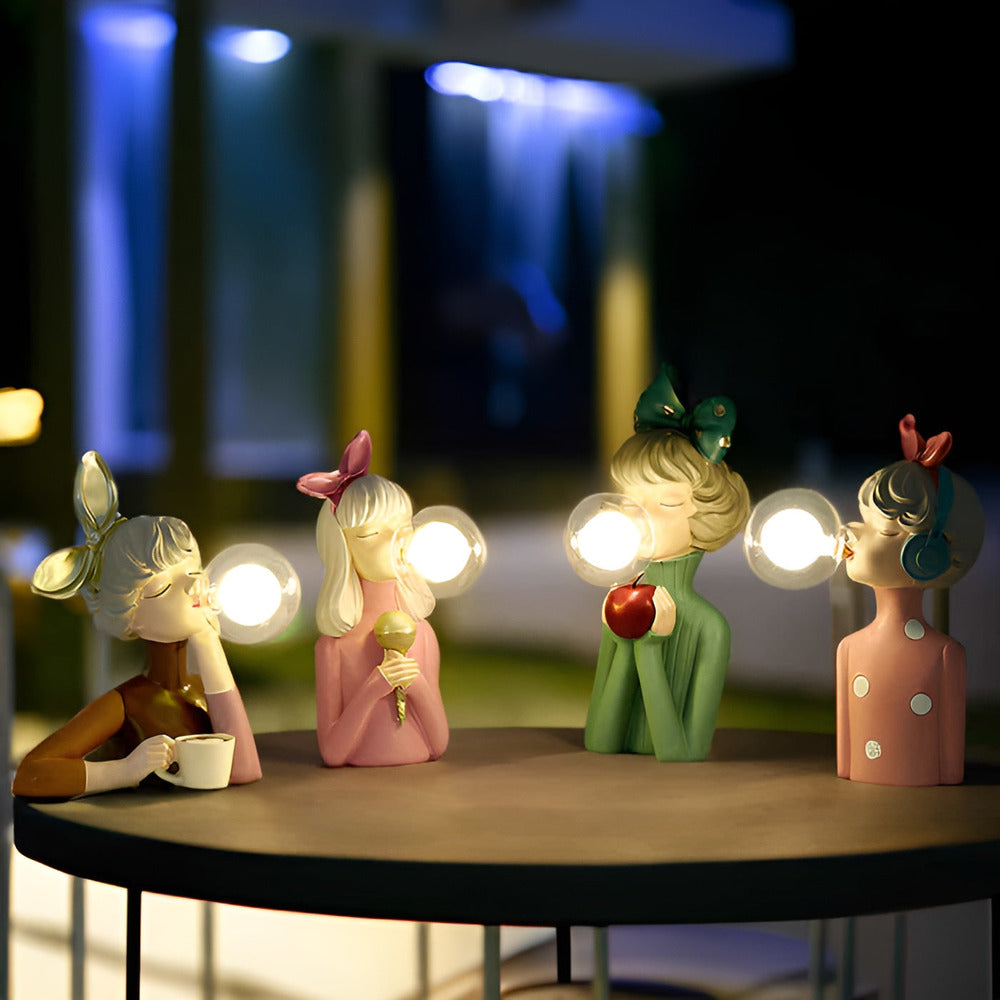 Lampa stołowa BubbleFairies – Urocze kwartet figurek dziewczynek z kreskówek 6