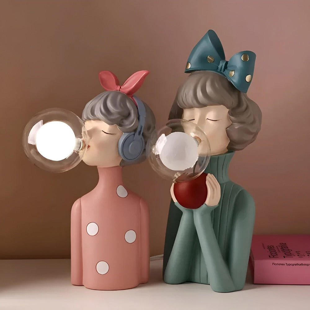 Lampa stołowa BubbleFairies – Urocze kwartet figurek dziewczynek z kreskówek 8