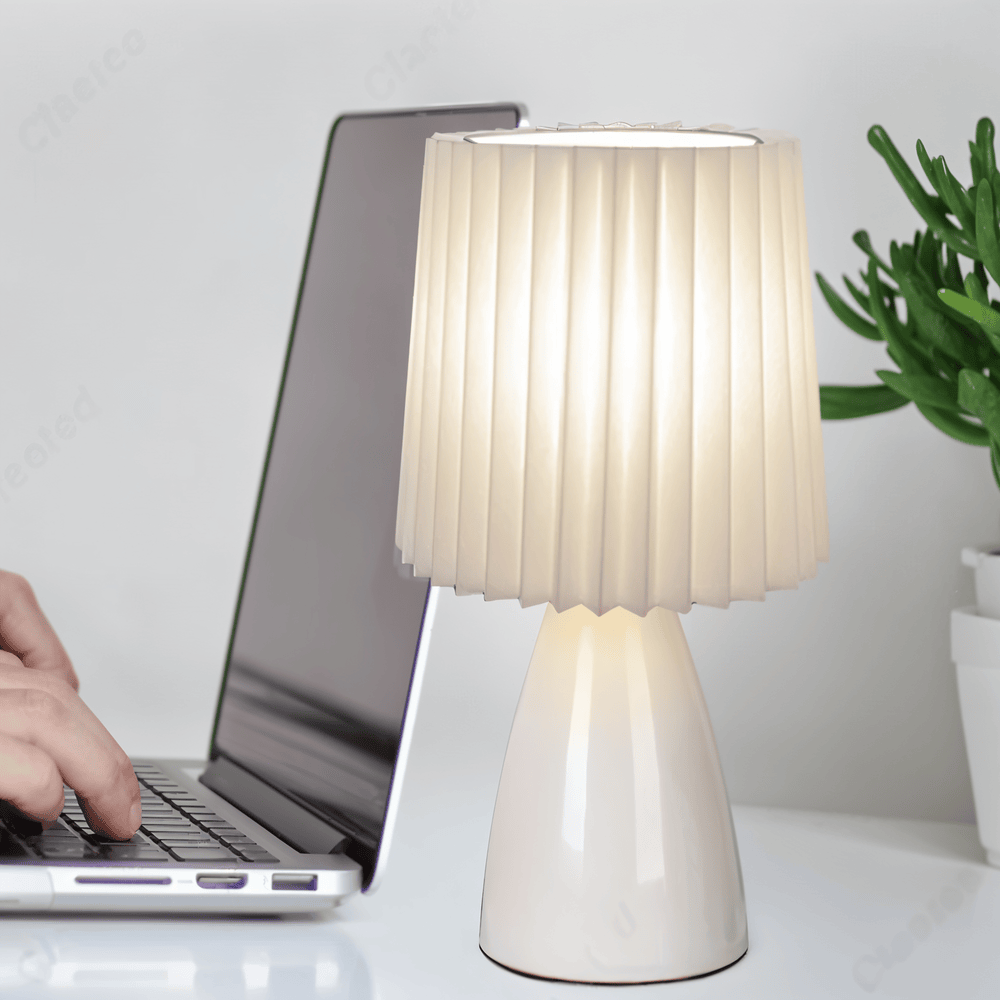 Lampa stołowa ConePleated - Lampa biurkowa LED ceramiczna Milkshake 8