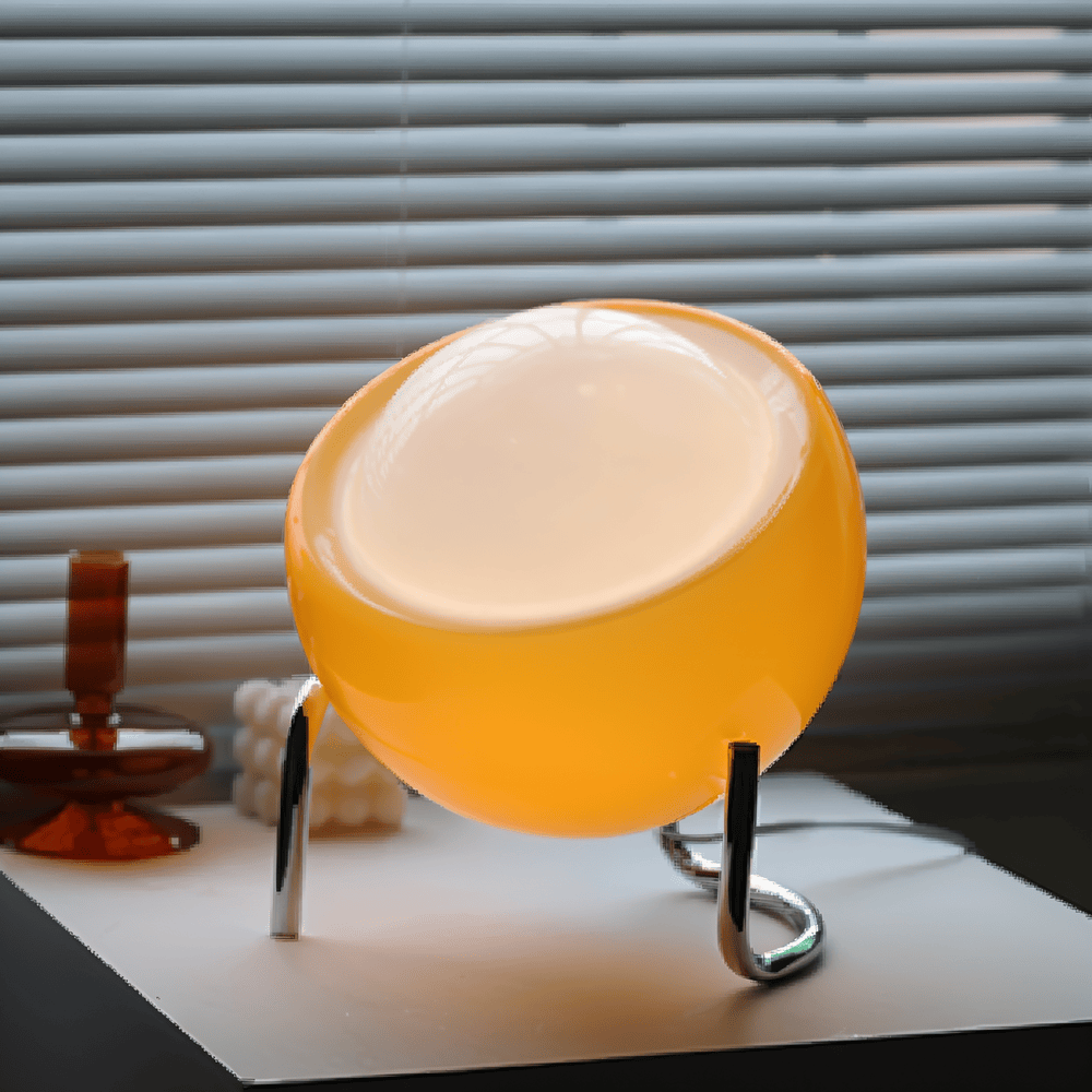 Lampa stołowa EyeArt – Lampa stołowa ze szkła pomarańczowego 0