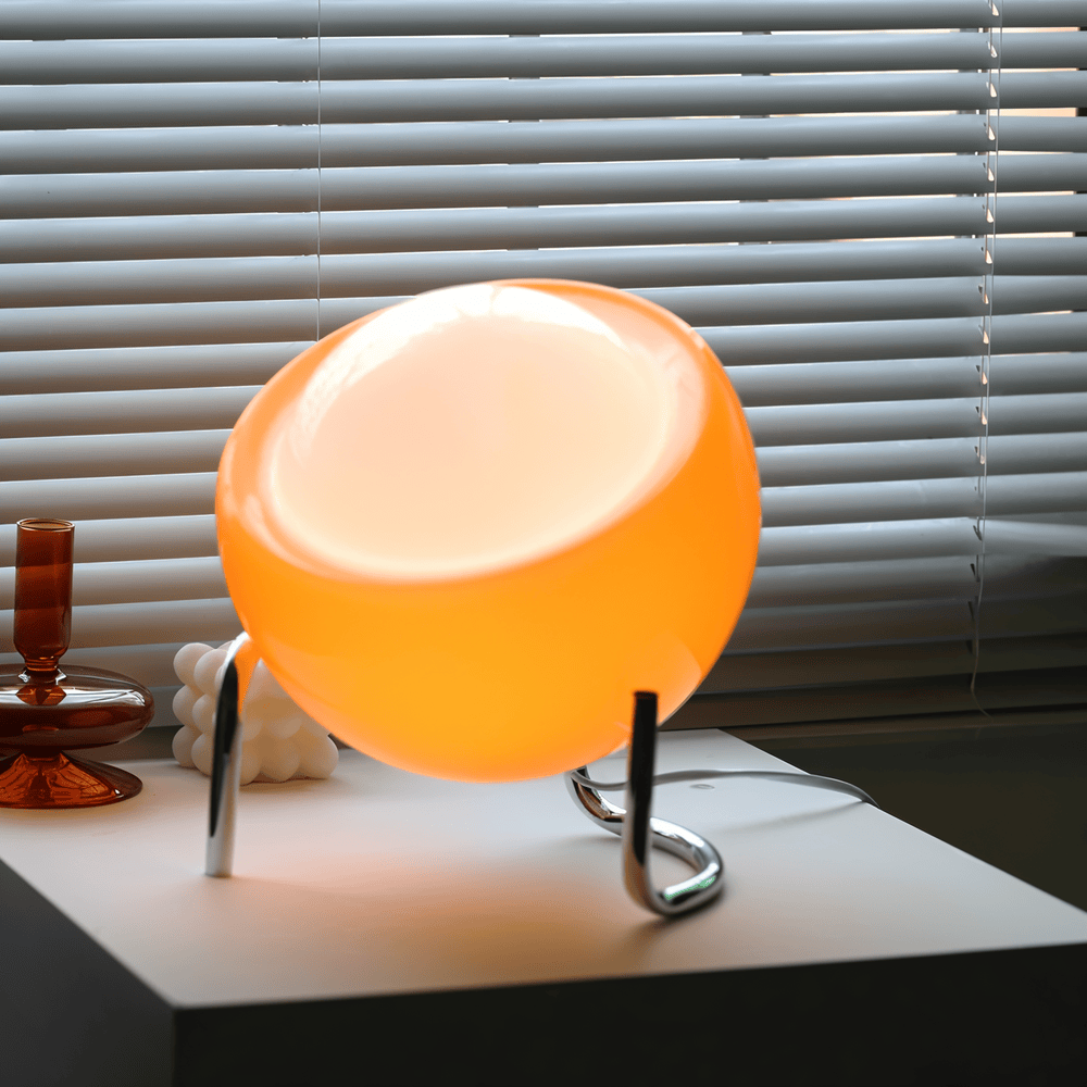 Lampa stołowa EyeArt – Lampa stołowa ze szkła pomarańczowego 3