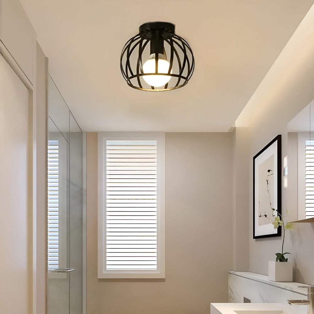Lampa sufitowa AisleShine – geometryczna lampa z czarnego żelaza 0