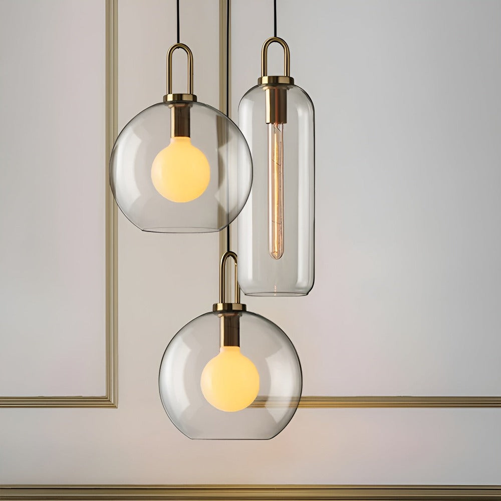Lampa sufitowa GlassGleam – jednostronna lampa w kształcie kuli ze szkła w stylu vintage 5