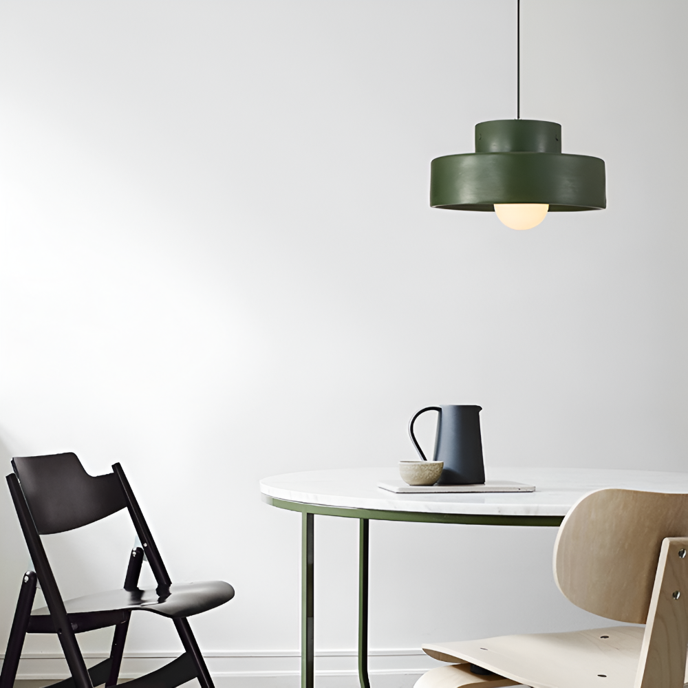 Lampa wisząca Wabi Sabi - Czerwona lampa wisząca z makaronikami - Okrągła lampa wisząca 7