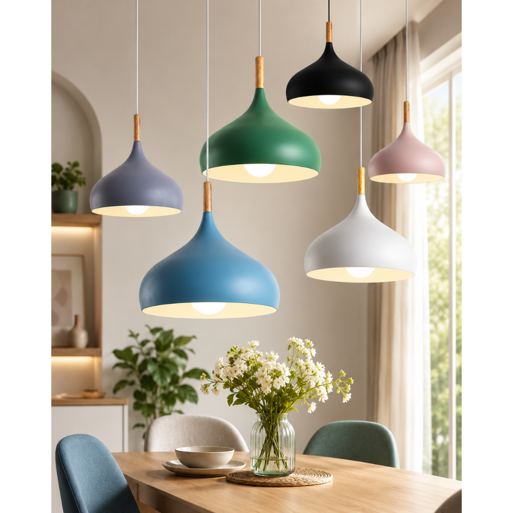 Pastelowa Lampa Wisząca LED – Nowoczesna Aluminiowa Lampa Sufitowa do Kuchni, Jadalni i Salonu