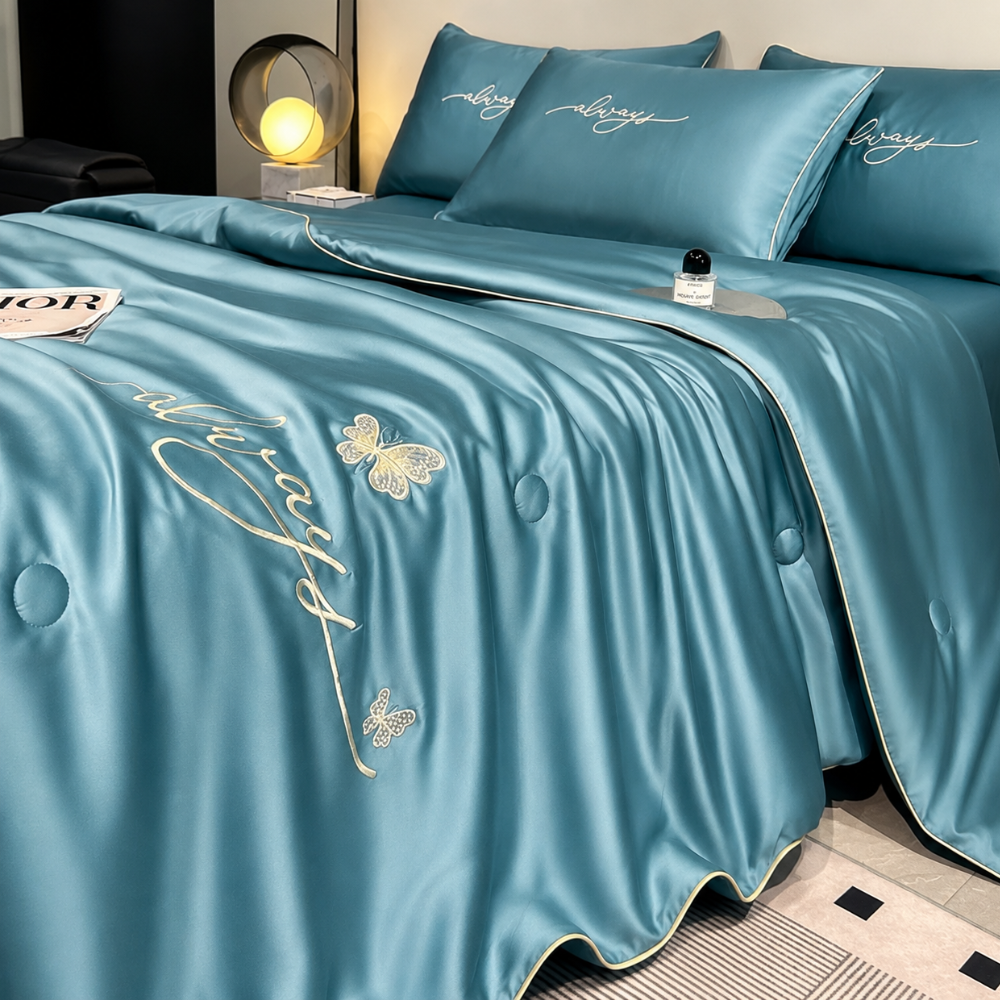 Luksusowy Letni Koc Jedwabisty – Lekki, Oddychający, Chłodzący do Sypialni 2