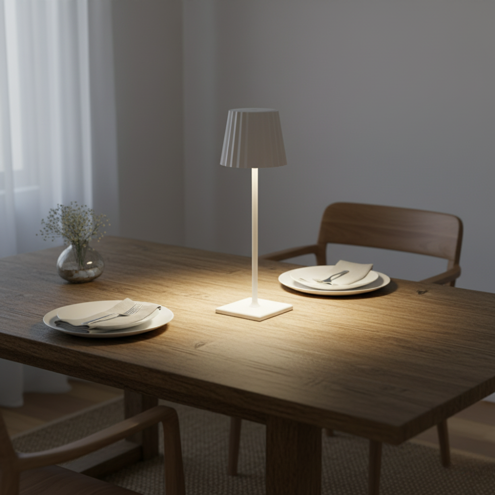 Nowoczesna Bezprzewodowa Lampa Stołowa LED - Eleganckie Aluminium z Ciepłym Światłem do Salonu - 6