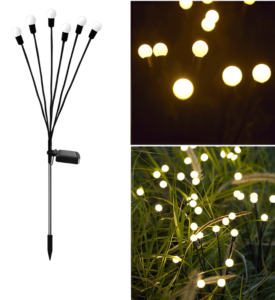 Magiczne Oświetlenie Ogrodowe - Solarne Lampki z 6 lub 10 Świateł, PVC, 70 cm do Ogrodu 8