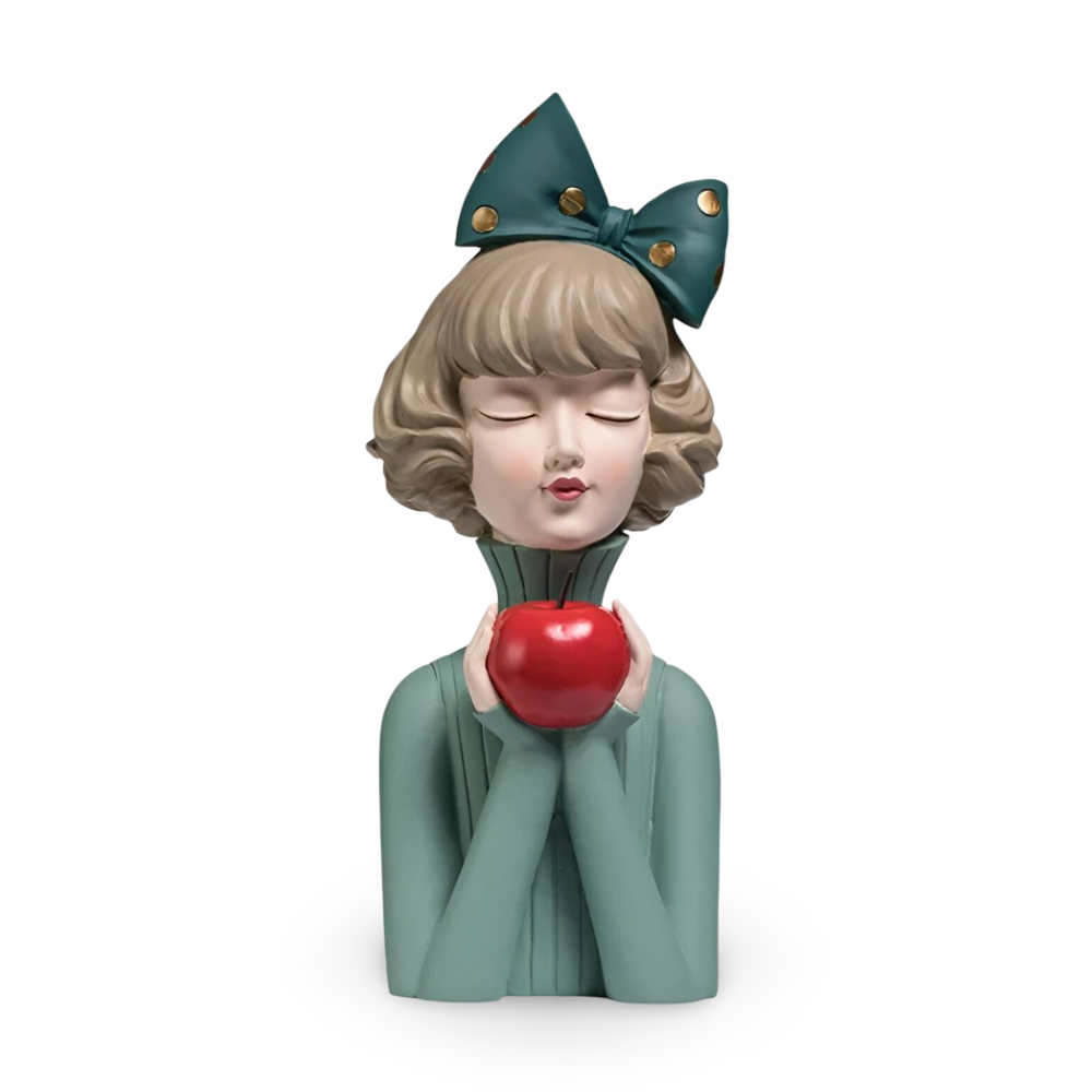 Dekoracja do salonu – figurka dziewczynki z kokardą z żywicy, wysokość 22 do 36 cm