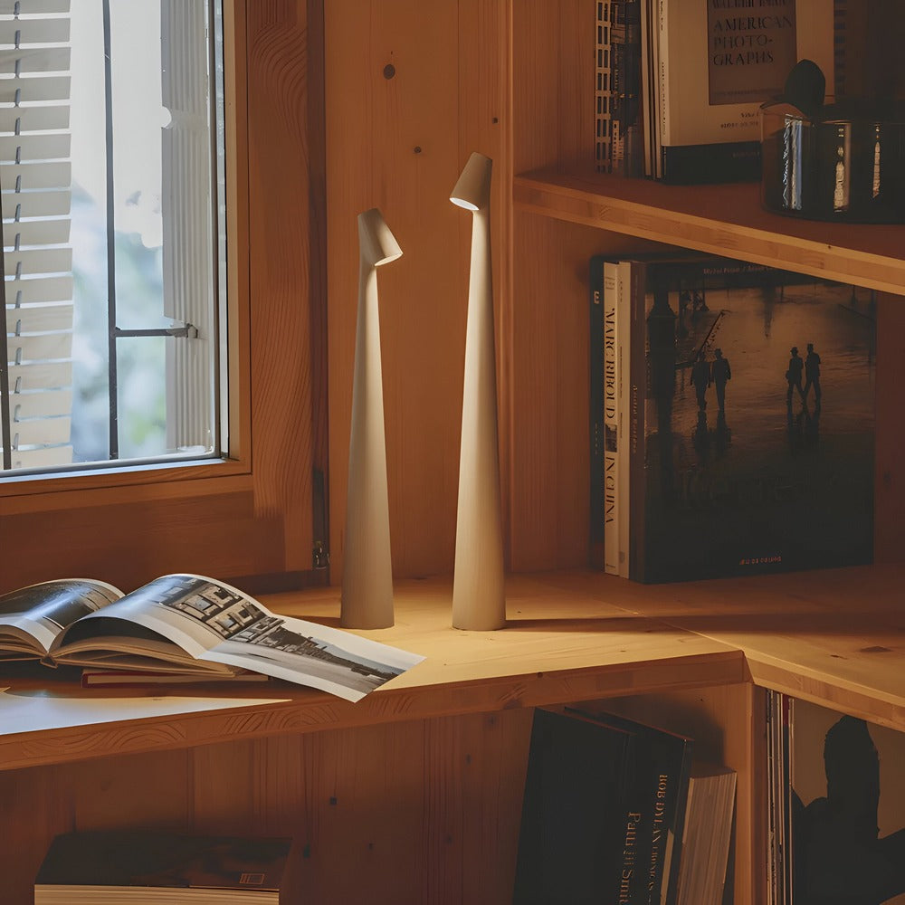 Nowoczesna Bezprzewodowa Lampa Stołowa LED - Czarna Metalowa, Minimalistyczna Dekoracja do Salonu 3