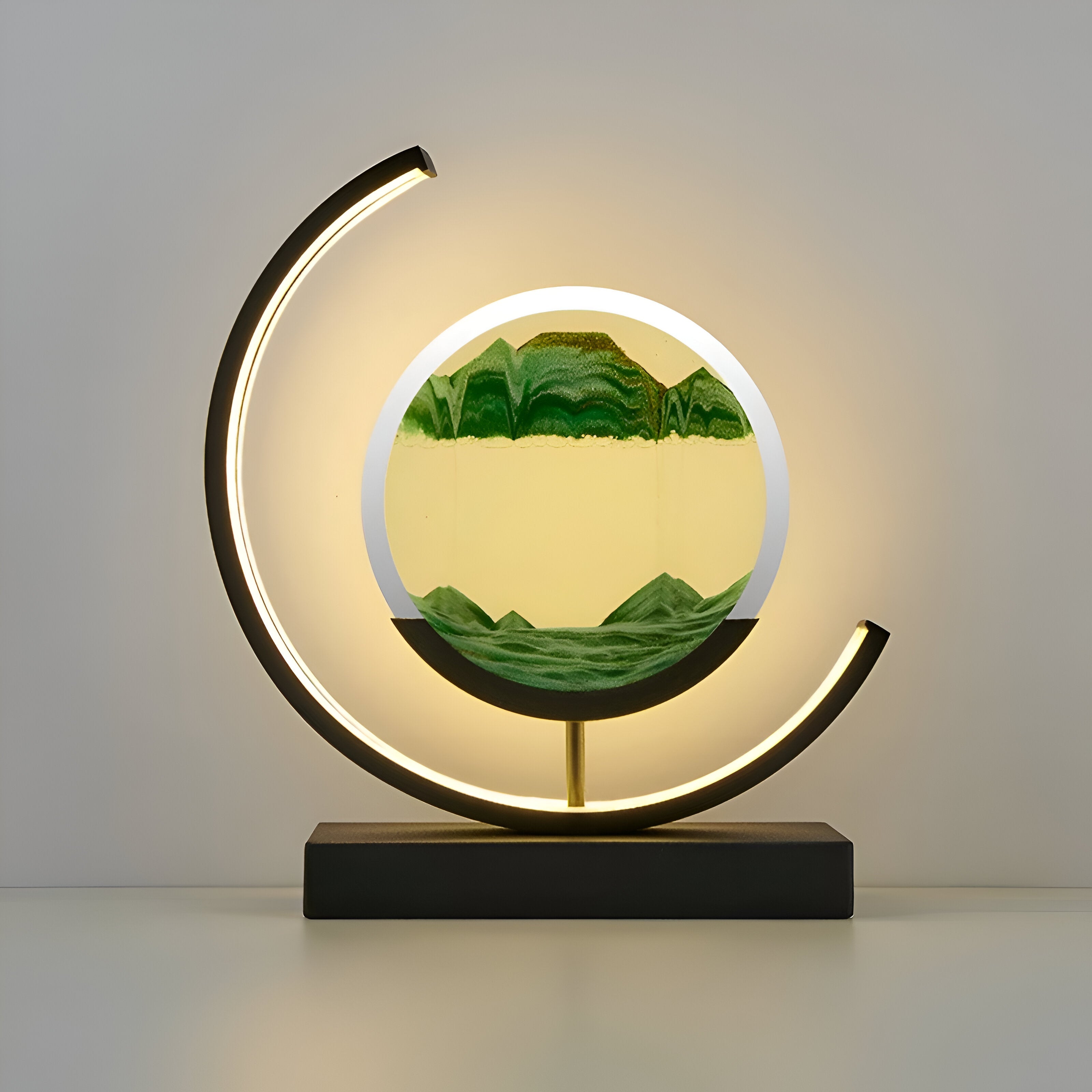 Nowoczesna Lampa Piaskowa Sand Glow - Metalowo-Szklana z Pilotem, 3 Barwy Światła do Relaksu 5