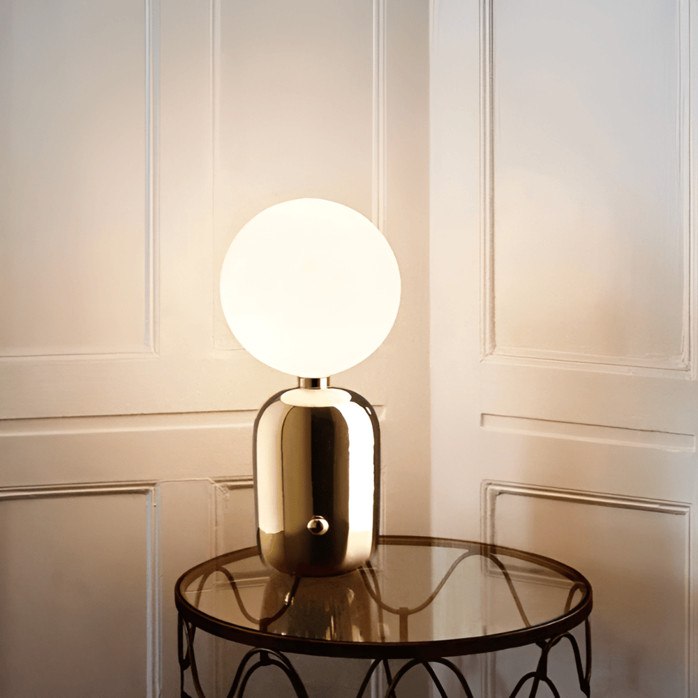 Nowoczesna Lampa Stołowa - Szklana Kula z Regulowanym Światłem dla Eleganckiego Wnętrza 6