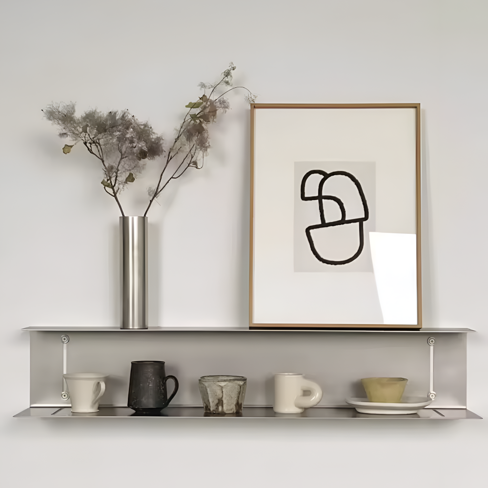 Nowoczesna Minimalistyczna Półka Ścienna - Stal Nierdzewna 60cm/90cm do Stylowego Wnętrza 2