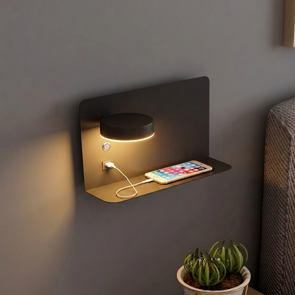 Nowoczesna Regulowana Lampka Nocna - Aluminium z USB i Inteligentnym Sterowaniem do Sypialni