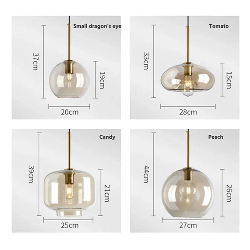 Nowoczesna nordycka lampa wisząca w stylu loft ze szkła, połyskująca, industrialna, dekoracyjna, oprawa oświetleniowa E27/E26 do kuchni i restauracji 5