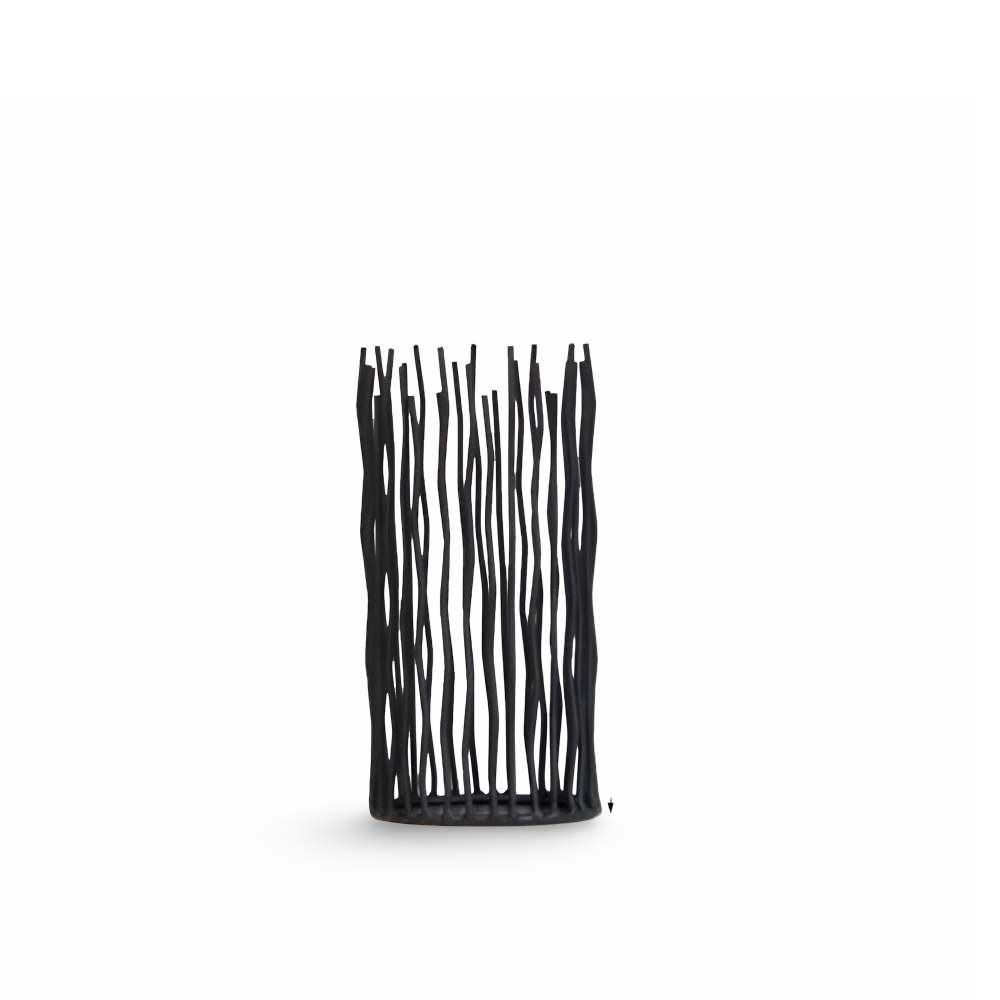 Nowoczesny Abstrakcyjny Świecznik 30x10cm - Czarne Żelazo Elegancka Dekoracja do Wnętrz 0